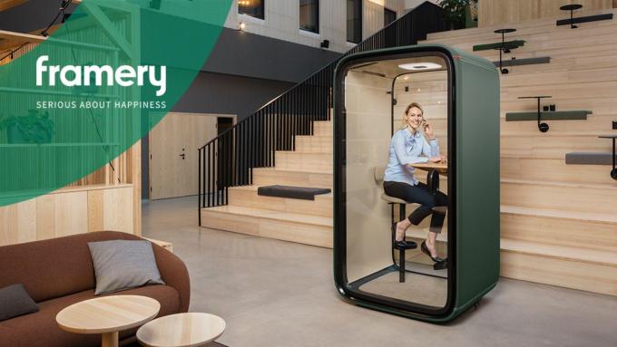 Unser Partner, Framery, hat ein neues Produkt auf den Markt gebracht - die Framery One Connected-Kabine!